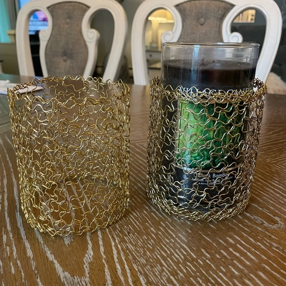 Home Interior Gold Accent Candle Decor